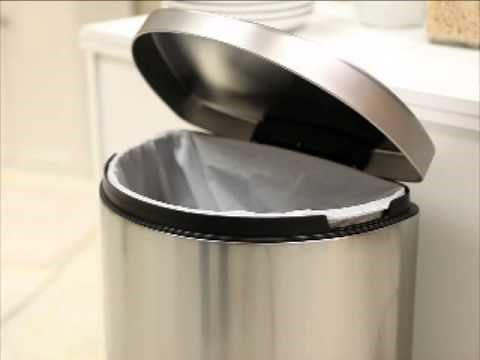 Simplehuman® Semi Round Step Trash Can Brushed Stainless Steel - Product Review Video