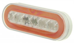 GloLight Halo LED Trailer Light - Parking and Turn Signal - Submersible - Oval - Amber - Clear Lens