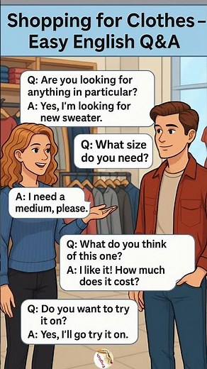 Shopping for Clothes 🛍️| Easy English Conversation for Beginners #englishforbeginners #easyenglish