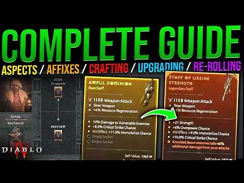 Diablo 4: Turning Rares Into LEGENDARIES, Aspects, Affixes & Crafting Explained - The Ultimate Guide