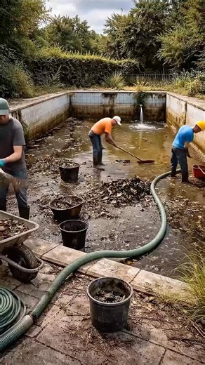 Abandoned Swimming Pool Restored to Crystal Clear Beauty#shorts #satisfying