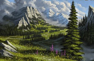 Concept Art and Photoshop Brushes - Digital Painting Course (2 Lessons/Tutorials) - How to Paint a Landscape