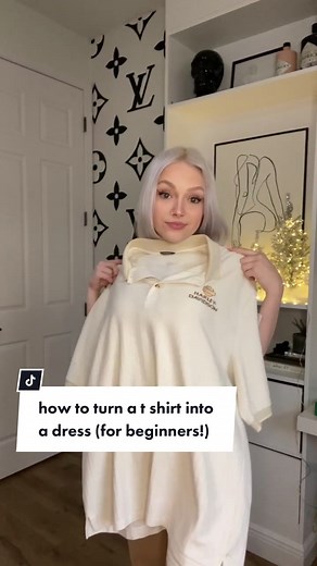 here’s an easy tutorial for those new to thrift flipping! #sewing #diy #thriftflip #upcycle #reworked #fashion #style #fyp #foryou