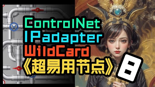EasyUse (8), Controlnet Ipadapter Wildcard 联合大作战, comfyUI