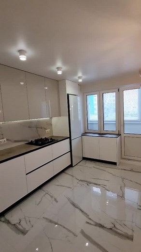 Modern Kitchen Design with Sleek Cabinets and Marble