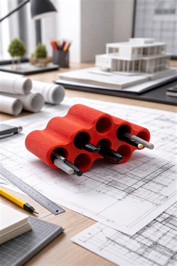 Modern Desk Organizer - Curved 8-hole • Pen & Tool Holder • 3D Printed - Etsy