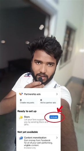 Facebook per start monetization setup option kaise laye ✅🤑#facbook #viralvideo #india #star #shorts