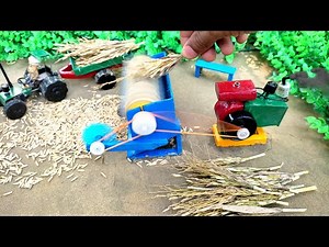 diy tractor mini paddy thresher machine science project | diy tractor | water pump ‪@KeepVilla‬