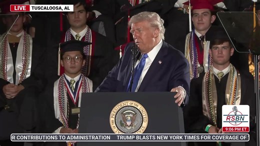 20K views · 707 reactions | FULL SPEECH: President Trump Gives Commencement Address at University of Alabama - 5/1/25 | Right Side Broadcasting | Facebook