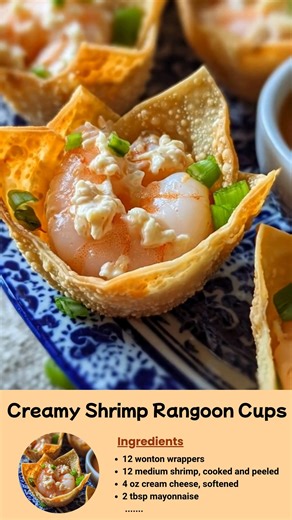 8.6K views · 59 reactions | Creamy Shrimp Rangoon Cups These crispy,...