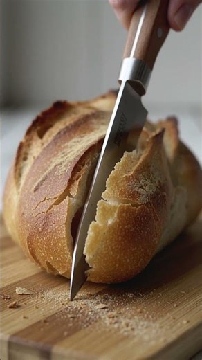 Crispy Artisan Bread Slicing 🍞✨ | Deep Crunchy Knife Sounds | Cozy ASMR Close-Up