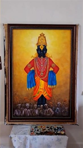 ✨ Vithoba Mauli 3D Texture Painting | Spiritual Canvas 🙏 #vithumauli