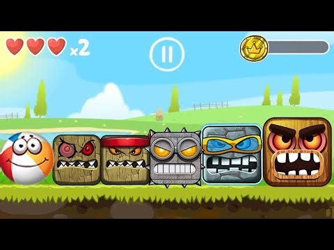 Red Ball 4 - Beach Ball - All Bosses - Upside Down - Two Lives Challenge - Gameplay Volume 1,2,3,4,5