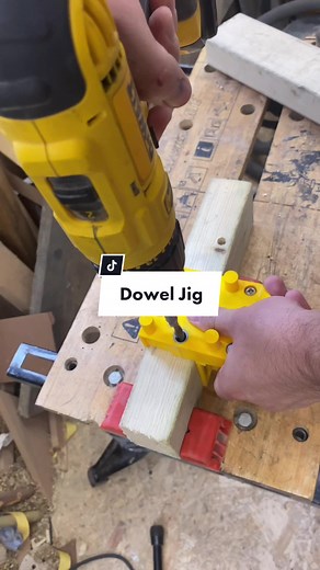 Reply to @nikkigreer here’s how I join boards together with dowels. #dewalt #drill #dowel #ogbwoodwork #jig