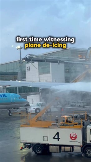 Have you ever seen a plane being de-iced? Plane de-icing is a crucial winter safety procedure where heated fluid, typically glycol and water, is sprayed on wings, tail, and fuselage to remove ice, snow, or frost before takeoff. I've only read this in theory but now, I have witnessed it. Might be uninteresting to some, but I find this amusing. ☺️ Reminds me of the many learning experiences we have when traveling. | Denver Choi