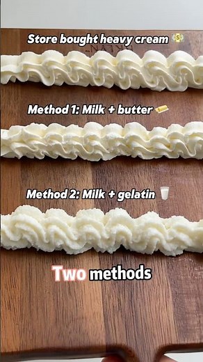 Two methods to turn cheap milk 🥛into expensive heavy cream ✨🍦