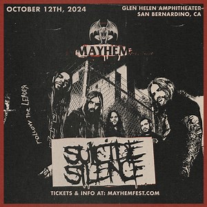 19K views · 433 reactions | The Godfathers of Deathcore, Southern California’s Suicide Silence, will play their only remaining West Coast show of 2024 in the US at Mayhem Festival on Saturday, October 12th! The long-awaited return of the festival wouldn’t be complete without the breakout band from the very first year of Mayhem playing on their home soil in the IE ☠️️☠️ Tickets available now at the link below https://tinyurl.com/mayhemfest2024 | Mayhem Festival | Facebook