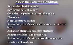 Planning IV therapy: Assessing the patient's condition, diagnosis, and care plan