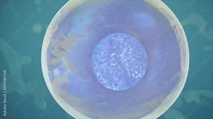 Large cell under a microscope extreme close up zoom biology and science concept Generative AI