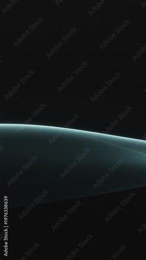 Vertical video: Gliding teal band reshaping across lower frame, responding to light pulse