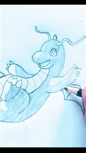 🐉 Pokémon Drawing Edits – Dragonite #pokemon #drawing #art