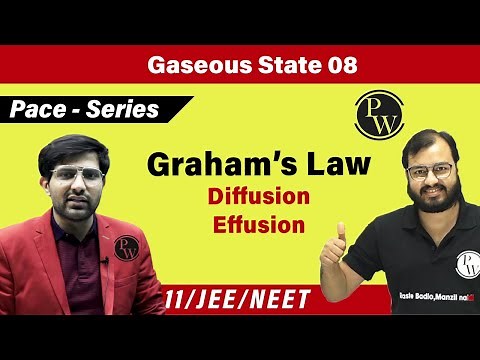 Gaseous State 08 | Graham's Law ( Diffusion, Effusion ) | CLASS 11 | JEE | NEET | PACE SERIES
