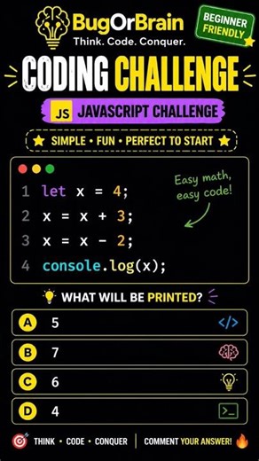 JavaScript beginner coding challenge: add, subtract, then guess the output. #javascript #coding