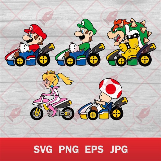 Mario Kart SVG Bundle: Vector Art Graphics (digital File Set) - Etsy