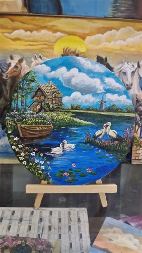 My beautyful painting💝#art #youtube #painting #youtubeshorts #yt #birds #tree #bot #trendingvideo