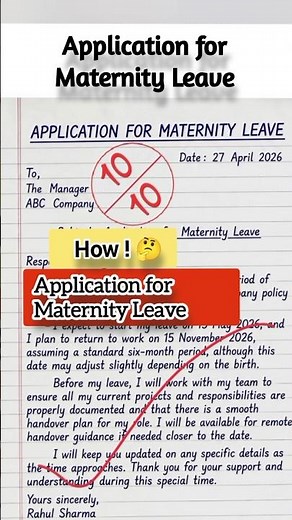 🔴 Application for Maternity Leave | Professional Leave Letter Format