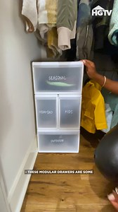 Floor space in closets under hanging items often goes underutilized. Maximize every inch of a small closet with these versatile modular drawers professional organizer Brittani Allen from Pinch of Help recommends and uses all the time. Each drawer comes in a variety of configurations so you can stack and position them as you'd like, depending on your storage needs. Click the link below to shop. #HGTVShopping (Prices and availability may change, and we may make 💰 from these links.) | HGTV