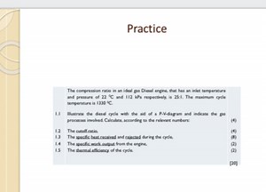 The compression ratio in an ideal gas Diesel engine, that has a... | Filo