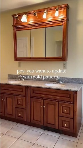 Bathroom Glow Up with Gold ✨ Easy Wall Design Using Foil Transfers By Kacha!