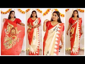 Traditional Bengali Saree Draping In 2 way For Durga Pooja | बंगाली साड़ी पहने आसान तरीके से #sapna