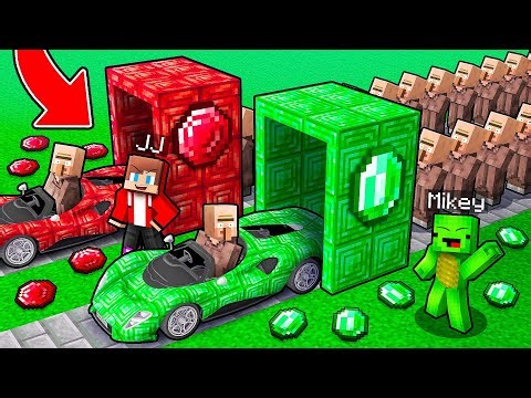 JJ and Mikey: EMERALD vs RUBY Upgrade Factory Battle in Minecraft - Maizen