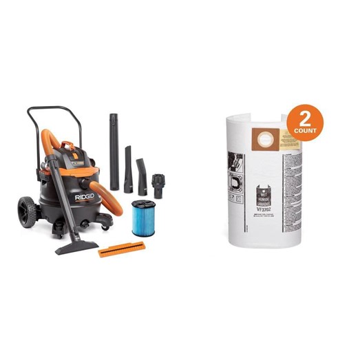 RIDGID 16 Gal. 7.0 Peak HP NXT Power Shop Vacuum HD1900 Wet Dry Vac with Filter, Wet Debris Bags, Pro Hose, and Accessories - The Home Depot