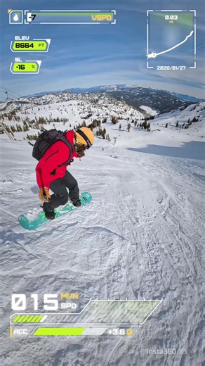 I guess I need to work on my speed tuck.. 🐢 If you’re working on building up your camera quiver, @insta360 official has some nice discounts on winter accessories right now. (Link In Bio) #insta360 @Palisades Tahoe @ikonpass