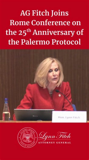 I was honored to speak at the Pontifical Gregorian University on the 25th anniversary of the Palermo Protocol alongside partners like U.S. Attorney General Pam Bondi, Deputy Attorney General Todd Blanche, FBI Co-Deputy Director Andrew Bailey, and many of my Attorney General colleagues from across the country to share what we are doing to fight back against the multi-billion-dollar worldwide human trafficking criminal enterprise. Listen here ⬇ | Attorney General Lynn Fitch