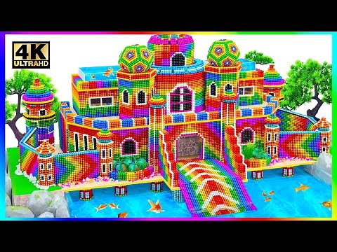 Satisfying Video | Build Amazing Castle Has FishPond & Rainbow Bridge From Magnetic Balls