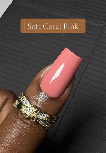 Soft Coral Pink Nail Color for Dark Skin