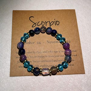 Scorpio Birthstone Bracelet | Natural Crystal for Determination & Control | Zodiac Jewelry Gift for Independent Souls | Pluto Ruled Energy - Etsy