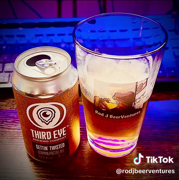 What in the…wow, @Third Eye Brewing Company with the Gettin’ Teisted German Prezel Ale at 5.2% ABV. If you like pretzels, you want this beer, mam, oh man, can see how this is a multiple award winner. Review coming soon… #rodjbeerventures #thirdeye #beer #craftbeer #review