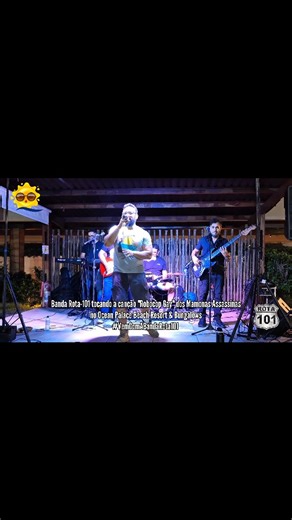 Banda Rota-101 on Instagram: "27/01/2026 (terça-feira) Banda Rota-101 ( @bandarota101 ) tocando a canção "Robocop Gay" dos Mamonas Assassinas ( @mamonasassassinas ) no Ocean Palace Beach Resort & Bungalows ( @oceanpalace )!!! Se você gostou, deixe seu like, comente e compartilhe este vídeo! Inscreva-se no nosso canal no YouTube - www.youtube.com/CanalBandaRota101 , ative o sininho das notificações, para ficar sempre por dentro dos vídeos novos, siga-nos no Instagram no @bandarota101 , siga nossa
