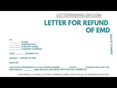 Letter for Refund of EMD - Letter for Refund of EMD Amount | Letters in English