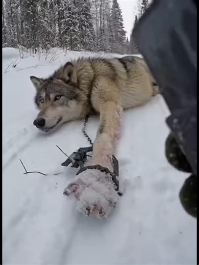 Wolf's Rescue from Hunter's Steel Trap