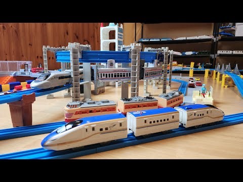 Plarail Shinkansen ☆Construction of monorail and 3 track lines with tomica city and tomica tech
