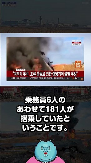 韓国で旅客機が着陸に失敗！胴体着陸後炎上！