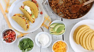 Weeknight dinners don't get much easier than Sarah Carey's ground turkey tacos. Try this classic Everyday Food recipe: http://martha.ms/60018NuVD | Martha Stewart