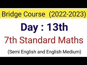 Day 13 | bridge course 7th class maths | semi English Medium | 7th maths setu abhyas