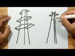 How to draw ELECTRIC TOWER with easy